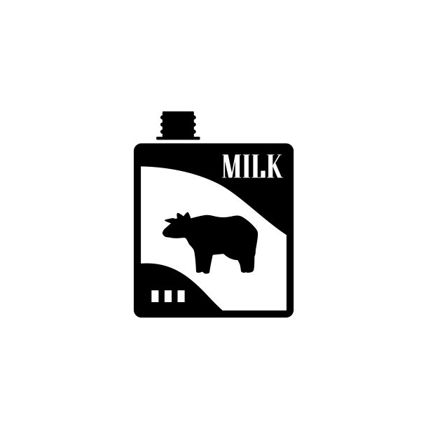 牛奶盒图标矢量孤立在白色，标志和符号插图。图片下载