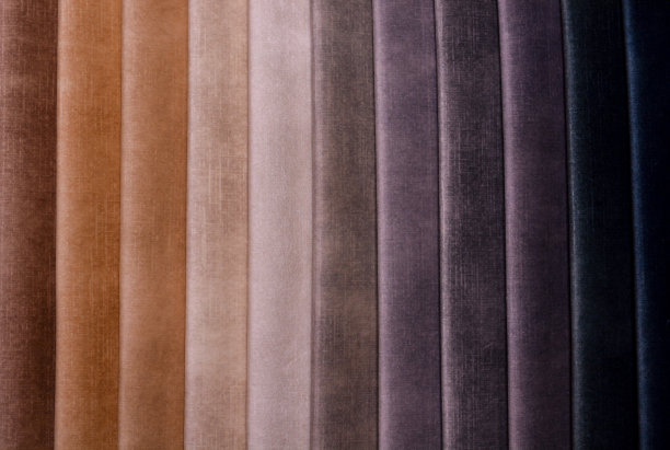 家具面料样品。多色织物纹理背景。丝绒。图片下载