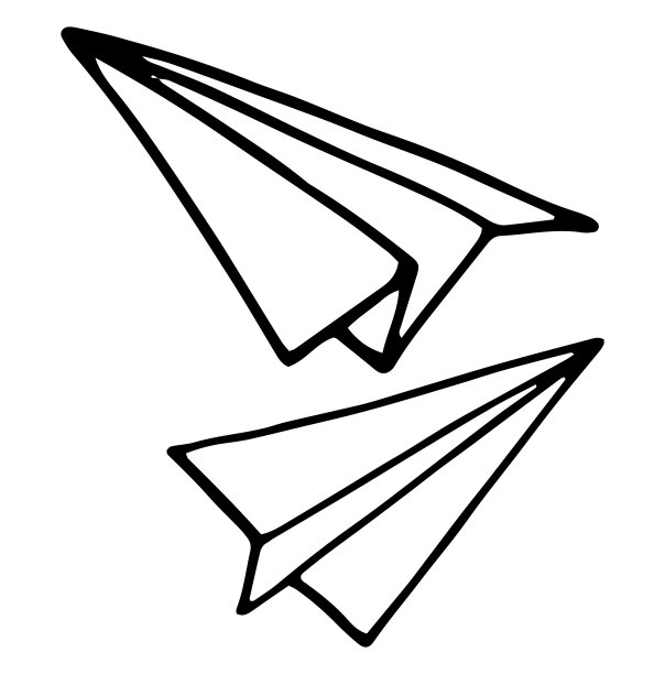 折纸飞机涂鸦，手绘矢量涂鸦折纸飞机插图。图片下载