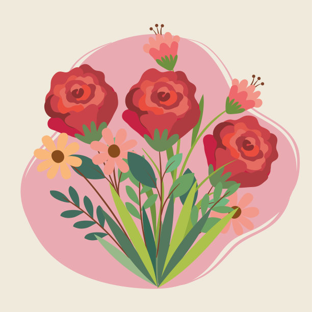 红色的花的花园图片下载