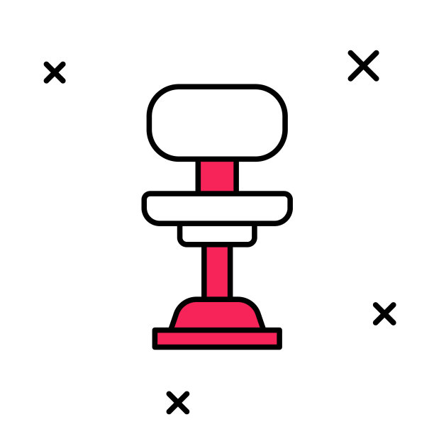 填充轮廓办公室椅子图标孤立在白色背景。向量图片下载