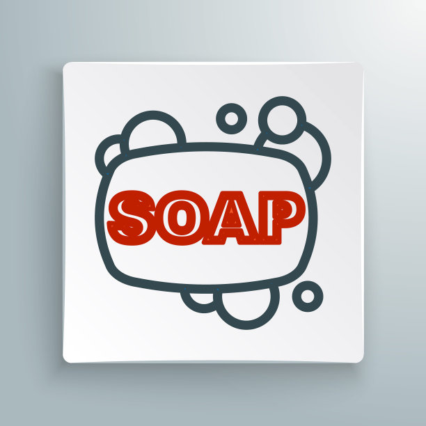 行条肥皂图标孤立在白色背景。有气泡的肥皂棒。色彩斑斓的轮廓的概念。向量图片下载