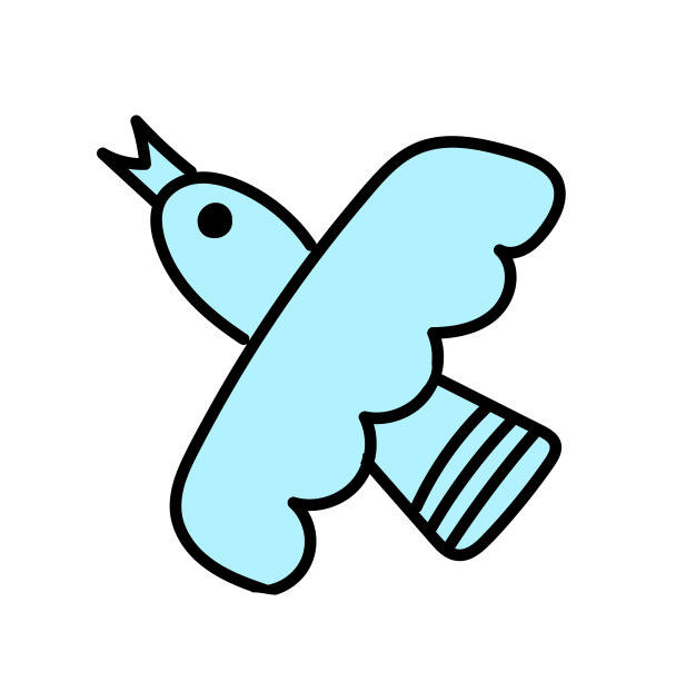 抽象的蓝色鸟孤立在白色背景上。图片下载