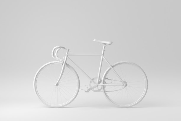 道路自行车在白色的背景。设计模板，模拟。3 d渲染。图片下载