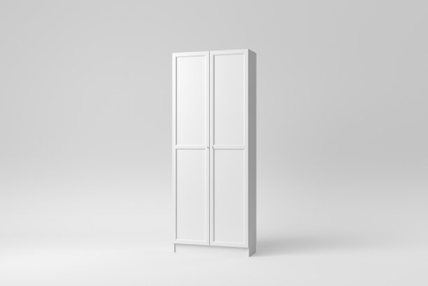 衣柜在白色的背景。设计模板，模拟。3 d渲染。图片下载
