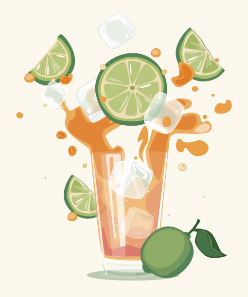 手绘新鲜的michelada插图矢量插图图片下载