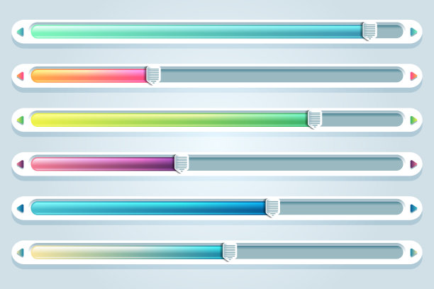 渐变用户界面滑块设置矢量插图图片下载