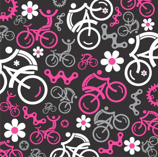 有趣的自行车装饰背景。图片下载