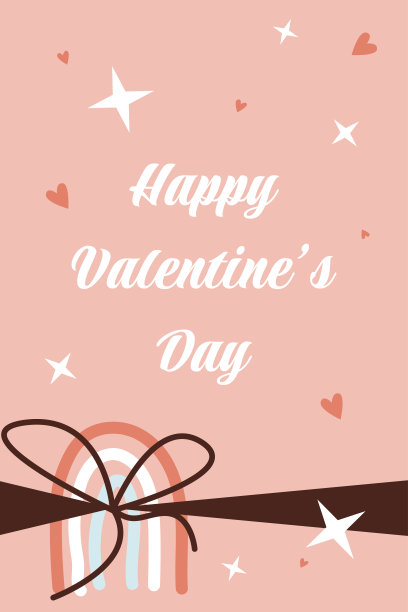 情人节贺卡与彩虹绑蝴蝶结图片下载