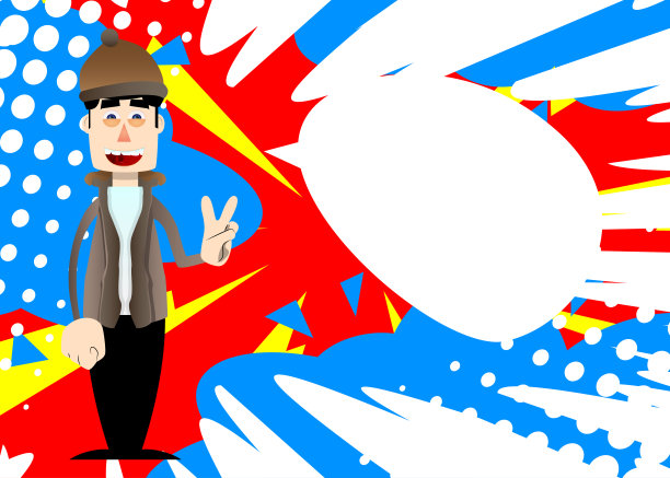 穿着冬天衣服的人做着V手势，和平的手势。图片下载