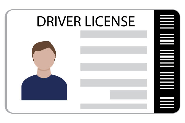 男性驾照标志。Id文件。名片。现实的设计。行设计。矢量插图。股票的形象。图片下载