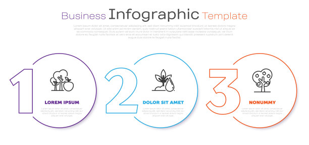 苹果树，浇水植物，苹果树。业务信息模板。向量图片下载
