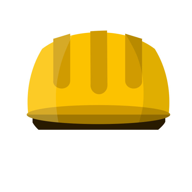 黄色头盔的工人。建筑工人的安全。卡通平面插图。维修及工程。服装安全生产。工业对象图片下载