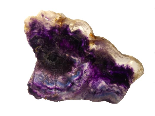 白色、蓝色和紫色萤石标本。图片下载