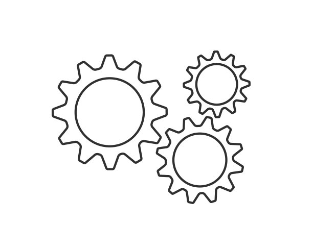 齿轮按钮图标矢量图，白色背景图片下载