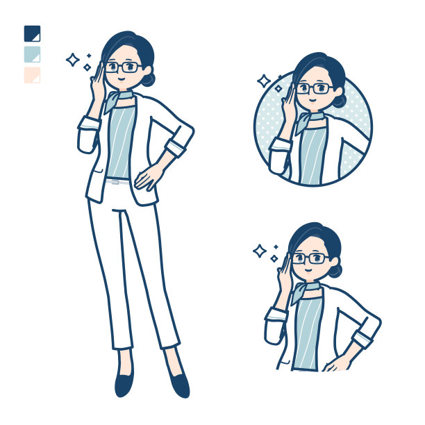 美容顾问女人戴眼镜的形象图片下载