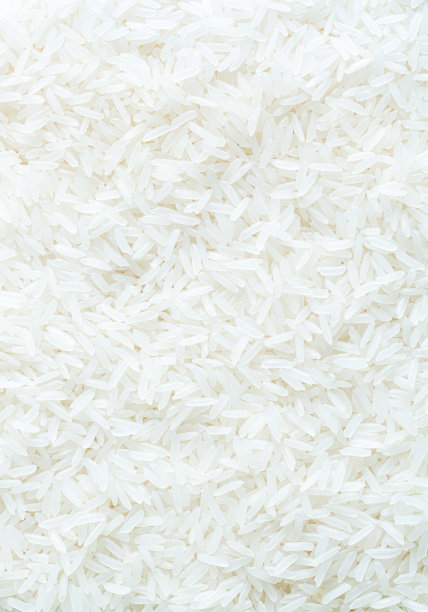 宏观大米纹理，白色长大米背景，未煮熟的生谷物，宏观特写图片下载