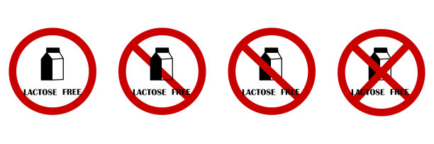 乳糖自由的象征。牛奶纸盒包。食物的迹象。健康的一餐。产品的邮票。矢量插图。股票的形象。图片下载