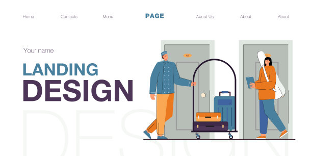 复古酒店制服行李员搬运行李图片下载