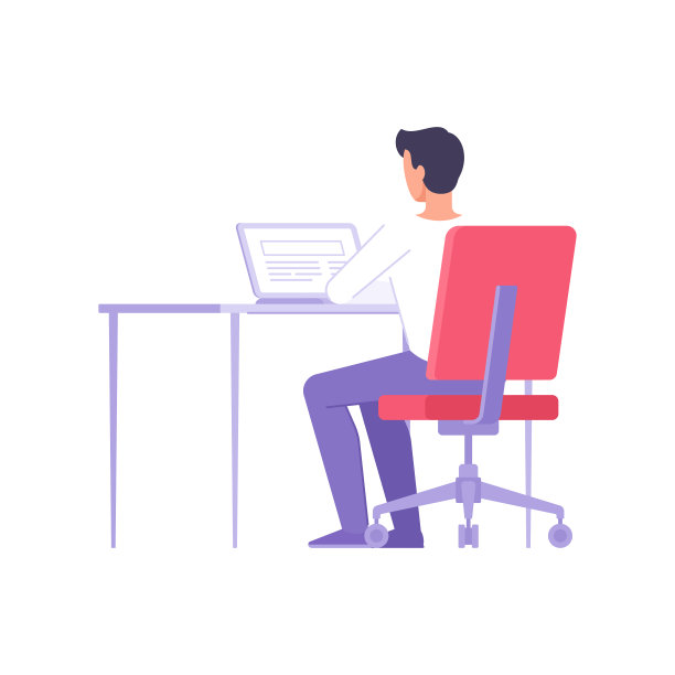 现代男性学生研究远程在线远程教育坐在书桌笔记本电脑向量图片下载