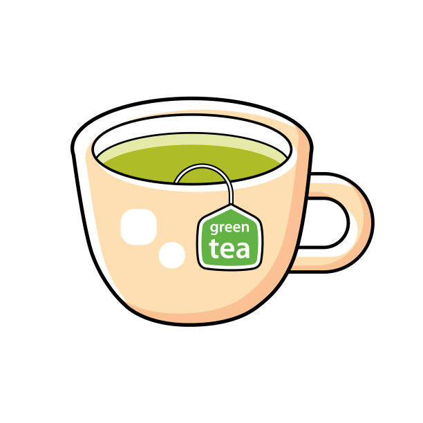 绿茶杯，茶包标签图片下载