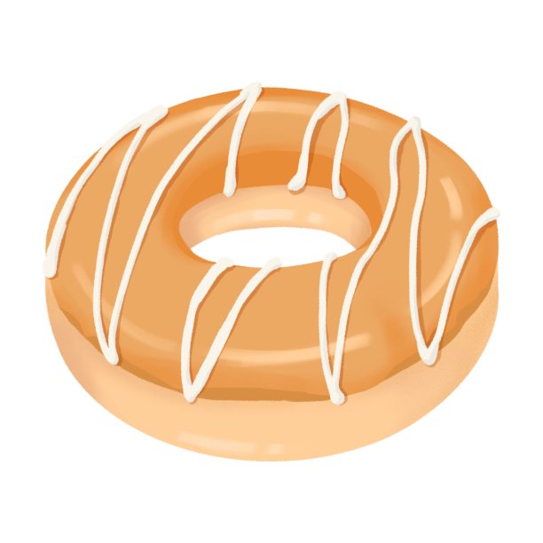 甜甜圈白色手绘插图图片下载