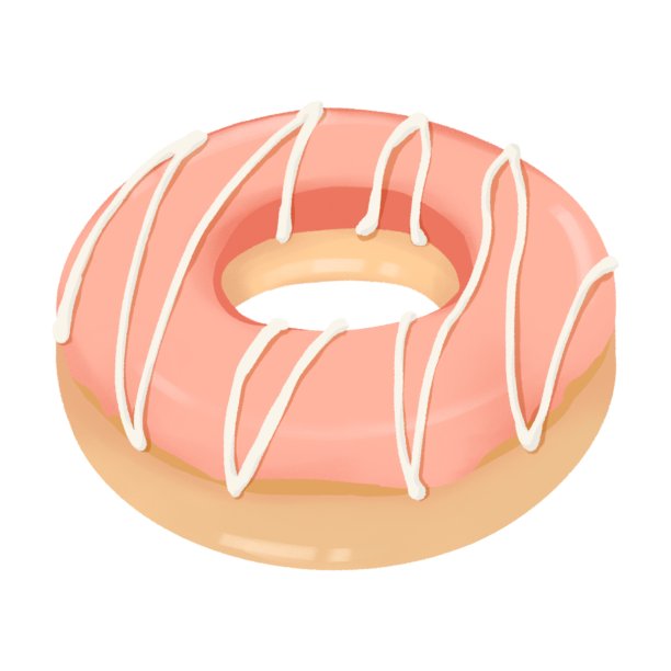 甜甜圈顶部草莓奶油插图图片下载