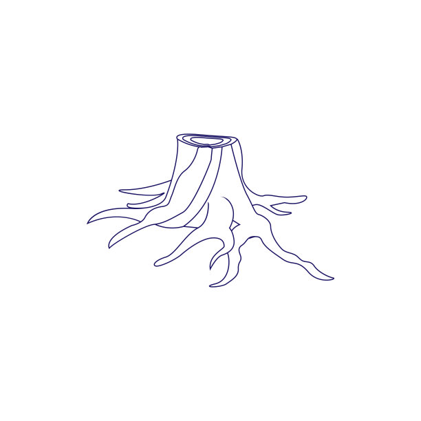 孤立的砍伐树木图标森林砍伐的概念向量图片下载