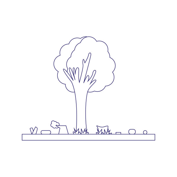 孤立的砍伐树木图标森林砍伐的概念向量图片下载