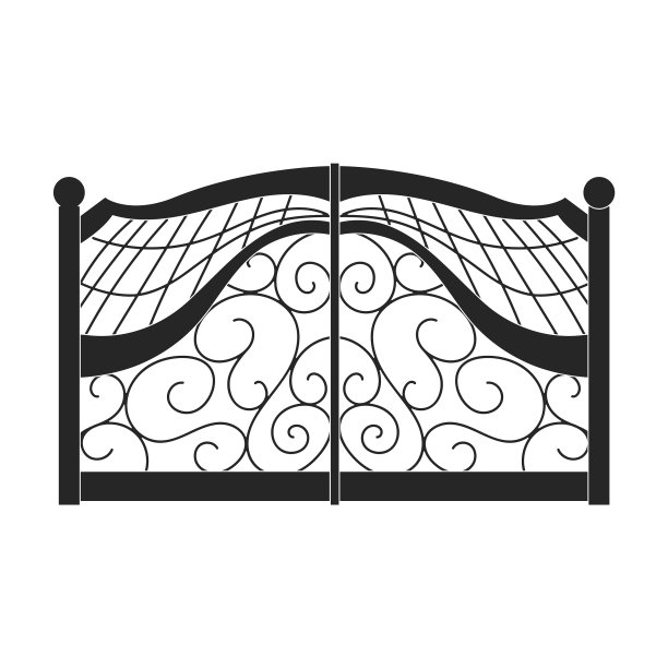 栅栏门图标黑色图标孤立图片下载