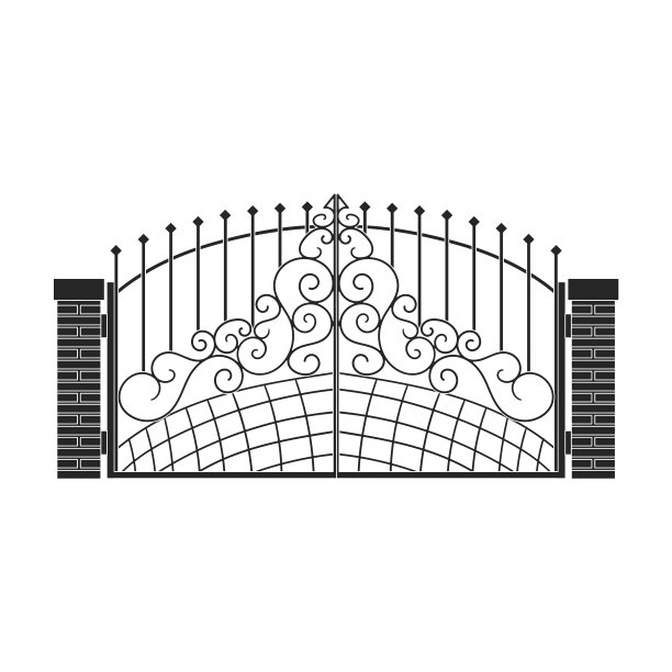 栅栏门图标黑色图标孤立图片下载