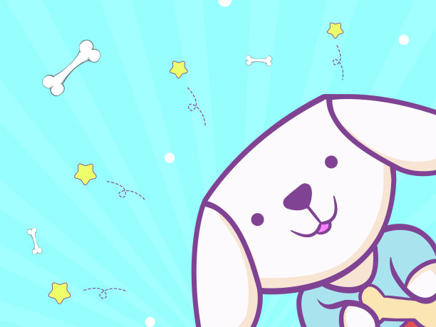 原创手绘卡通白色小狗动物简笔画图片下载