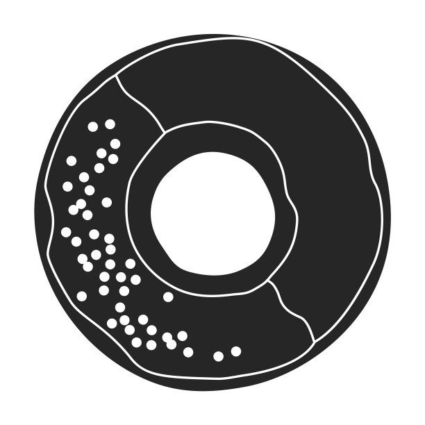 粉色甜甜圈图标黑色图标图片下载