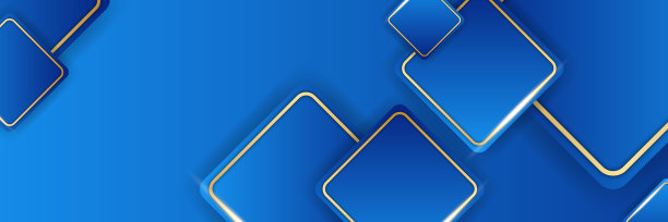 现代蓝色和金色抽象旗帜背景图片下载