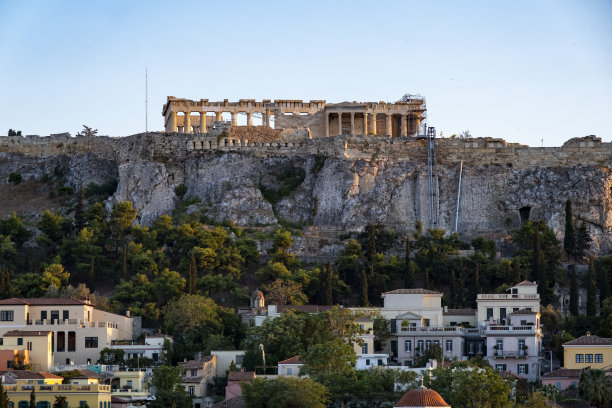 希腊雅典卫城的帕台农神庙是联合国教科文组织世界遗产图片下载