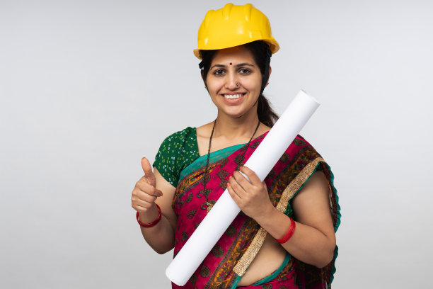 女工程师在硬帽股票照片图片下载