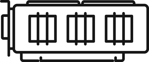 电脑显卡图标轮廓GPU风扇图片下载