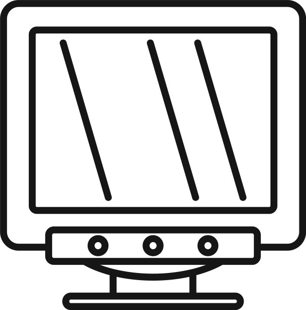电脑显示器图标轮廓图片下载