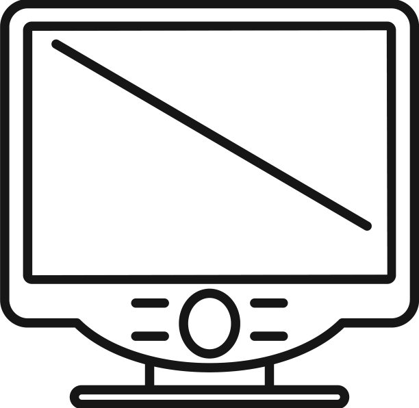 扁平显示器轮廓图标图片下载