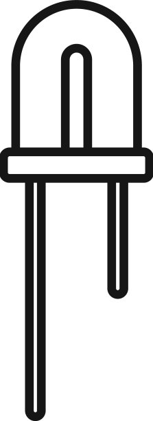 二极管指示器LED灯轮廓图标图片下载
