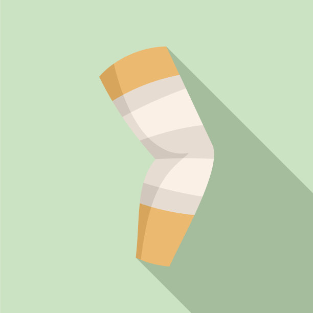 膝盖医用绷带图标扁平的人类图片下载