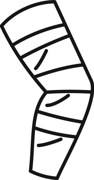 膝盖医用绷带图标轮廓人图片下载