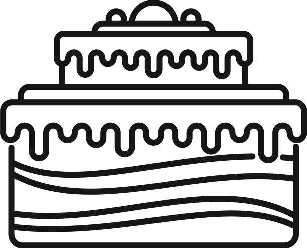 蛋糕甜点图标轮廓快乐的派对图片下载