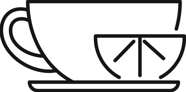 柠檬红茶杯图标轮廓热饮图片下载