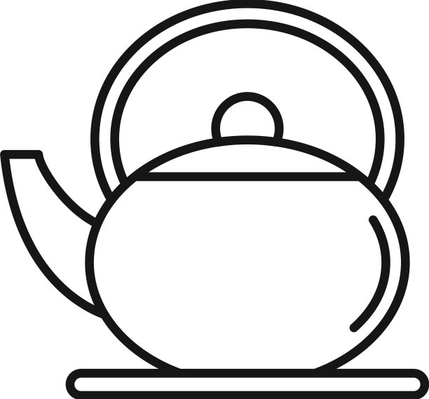 老茶壶图标轮廓喝杯图片下载