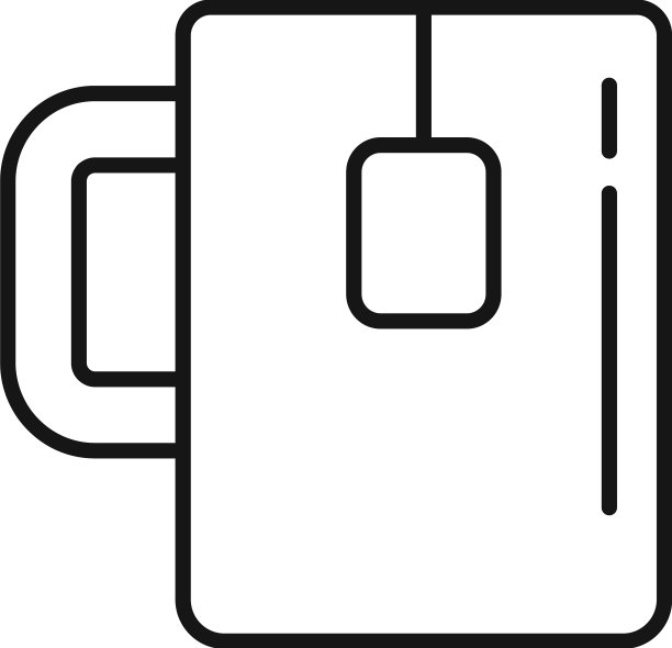 办公室茶杯图标轮廓热饮图片下载