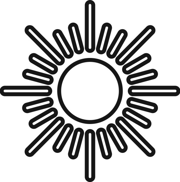 太阳变暖图标轮廓全球气候图片下载