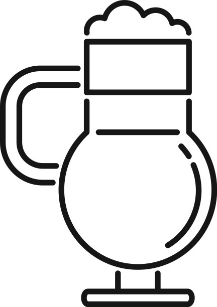 摩卡咖啡图标轮廓餐厅杯子图片下载