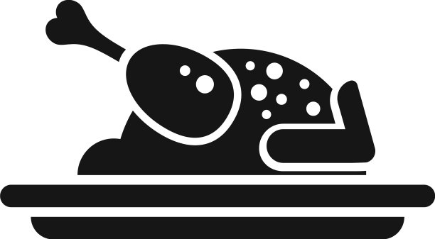 鸡肉午餐图标简单膳食学校图片下载