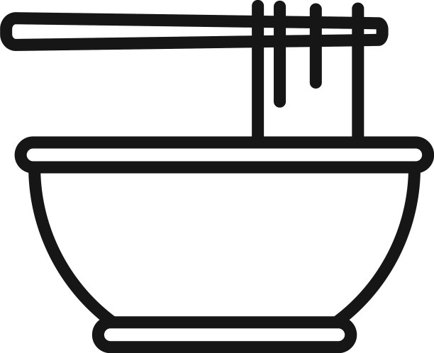 午餐意大利面图标勾勒出健康食品图片下载